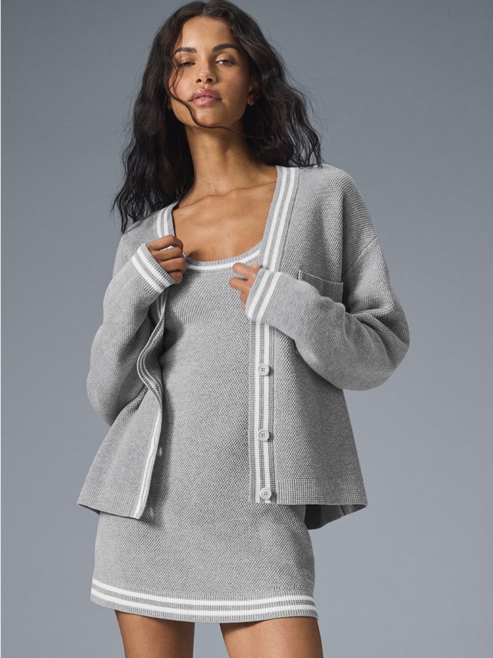 Tennis Club Sweater Knit Cardigan M